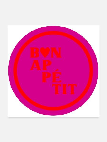 Guten Appetit - Poster 60x60 cm - Weiß - Vorne