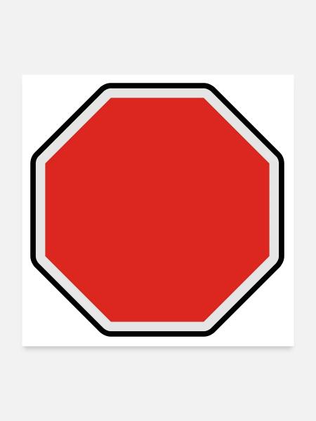 verkehrsschild - für eigenen text - Poster 60x60 cm - Weiß - Vorne