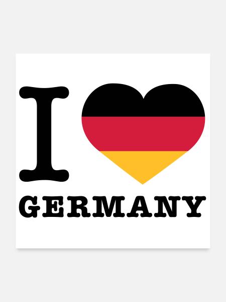 I love Germany - Poster 60x60 cm - Weiß - Vorne