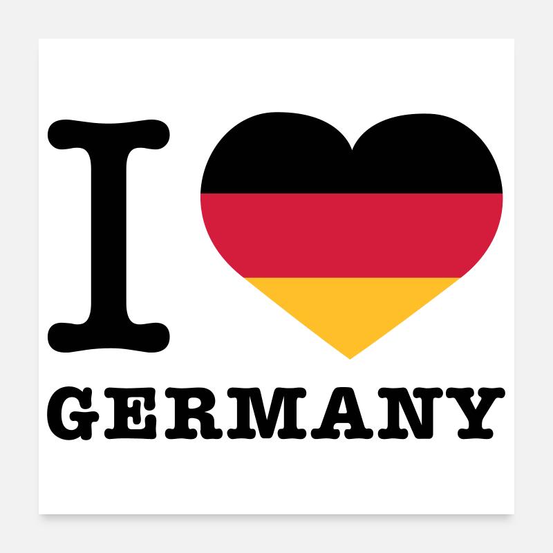 I love Germany | Herz | Heart Poster 60 x 60 cm