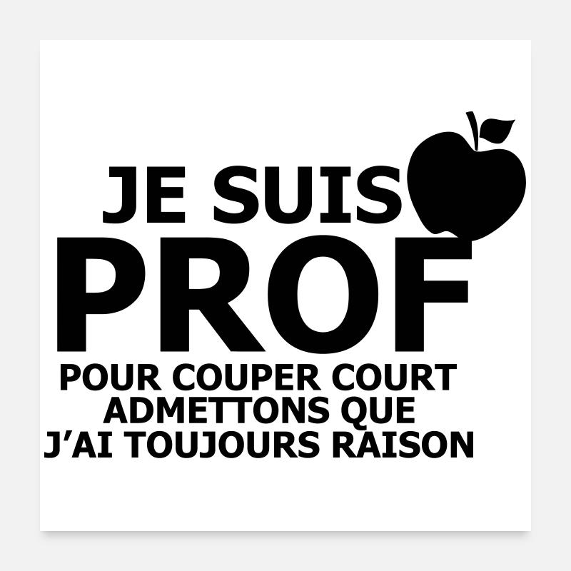 Je suis Prof Poster 60 x 60 cm