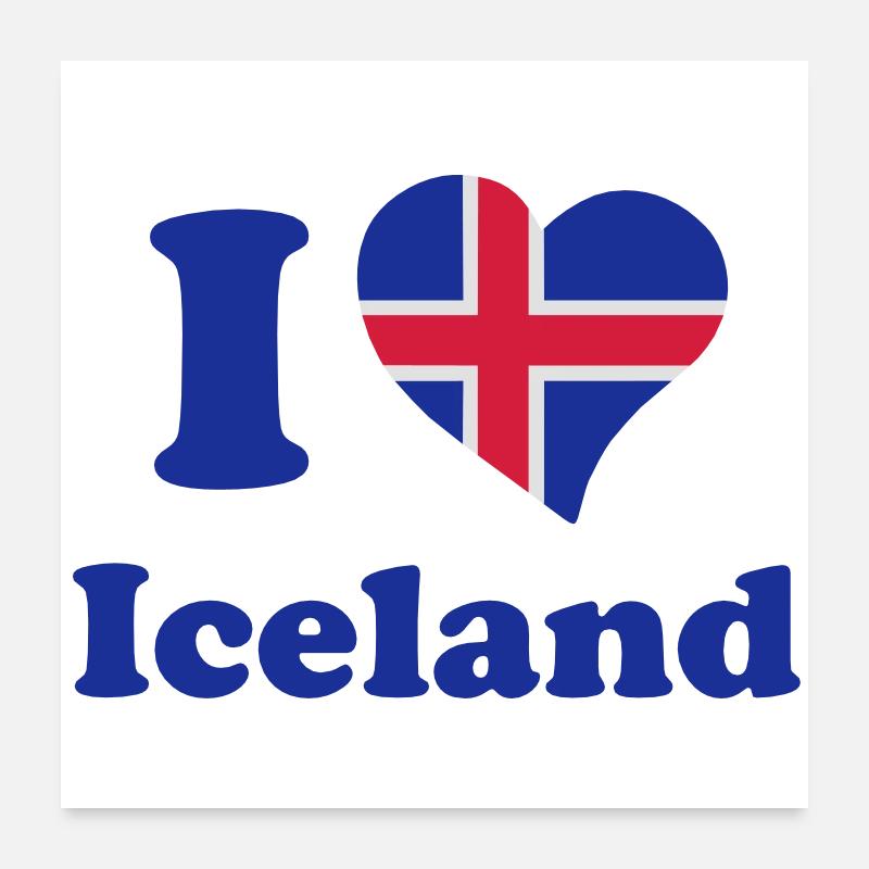 I love Iceland Poster 24" x 24" (60x60 cm)