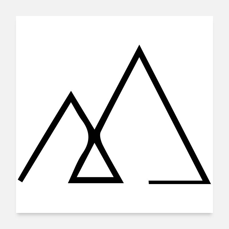 Symbol logo mountain Poster 24" x 24" (60x60 cm)