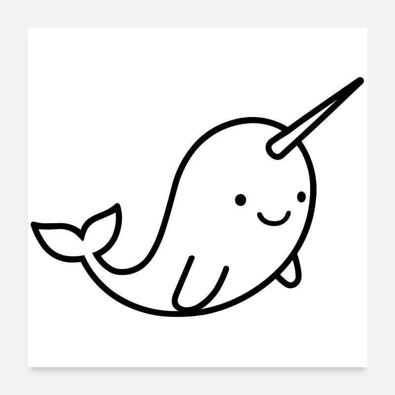 narwhal Poster 24" x 24" (60x60 cm)
