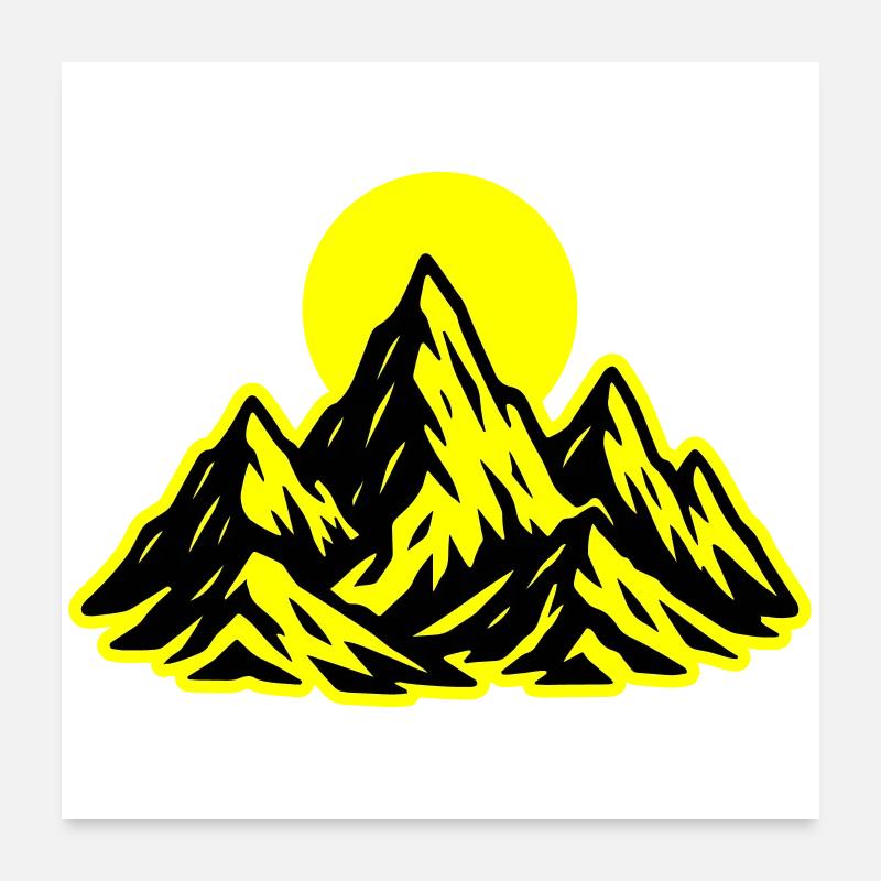 Berge Sonne Poster 60x60 cm