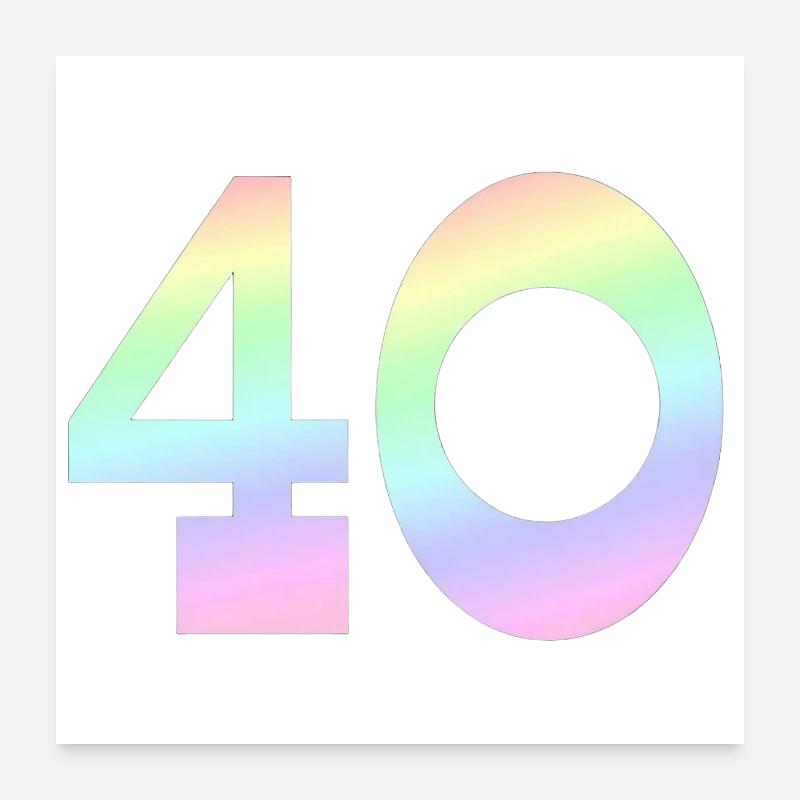 40 couleurs pastel Poster 60 x 60 cm