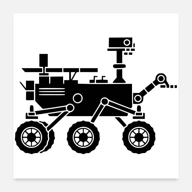 Silhouette du robot du rover marttien Poster 60 x 60 cm