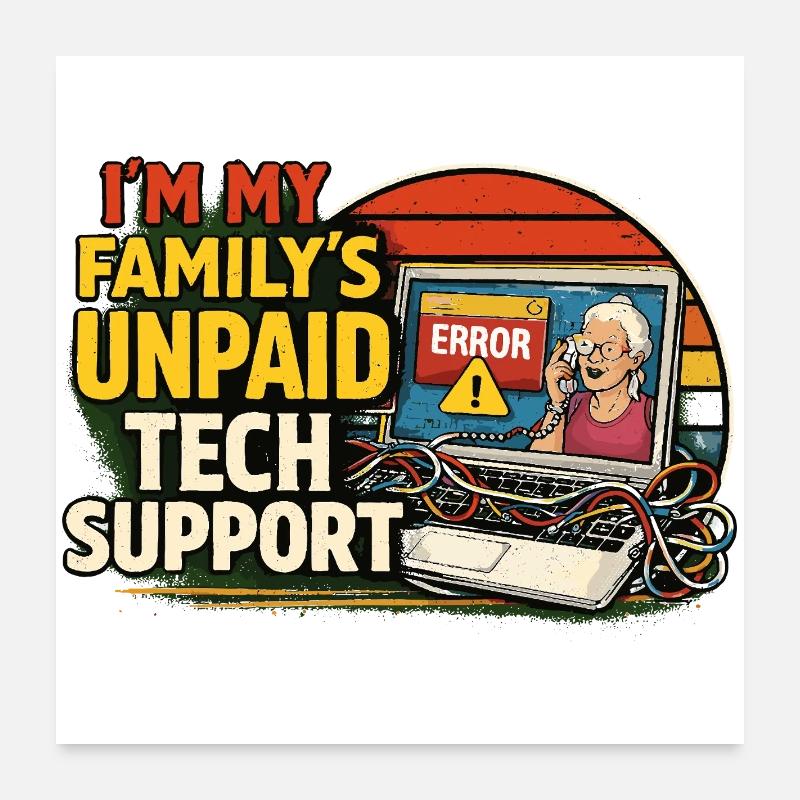 Support technique familial non rémunéré Poster 60 x 60 cm