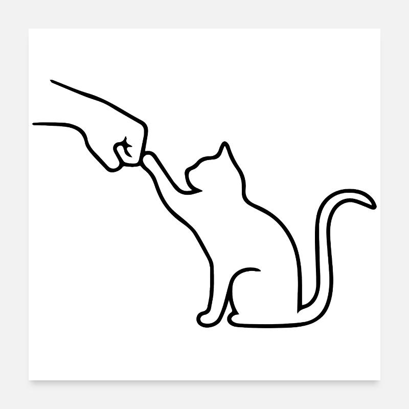 Katze Pfote Team Faust lustig Poster 60x60 cm