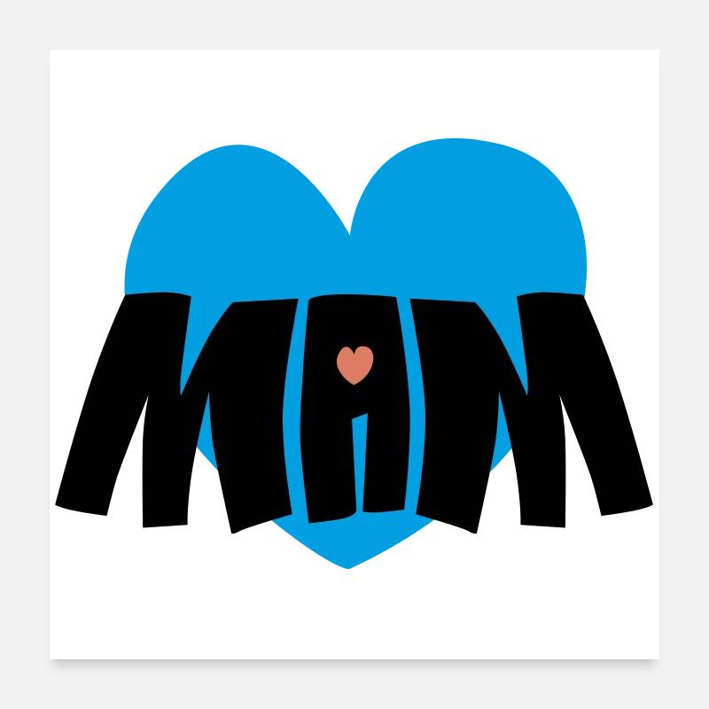 Mom heart - Poster 24" x 24" (60x60 cm) - white