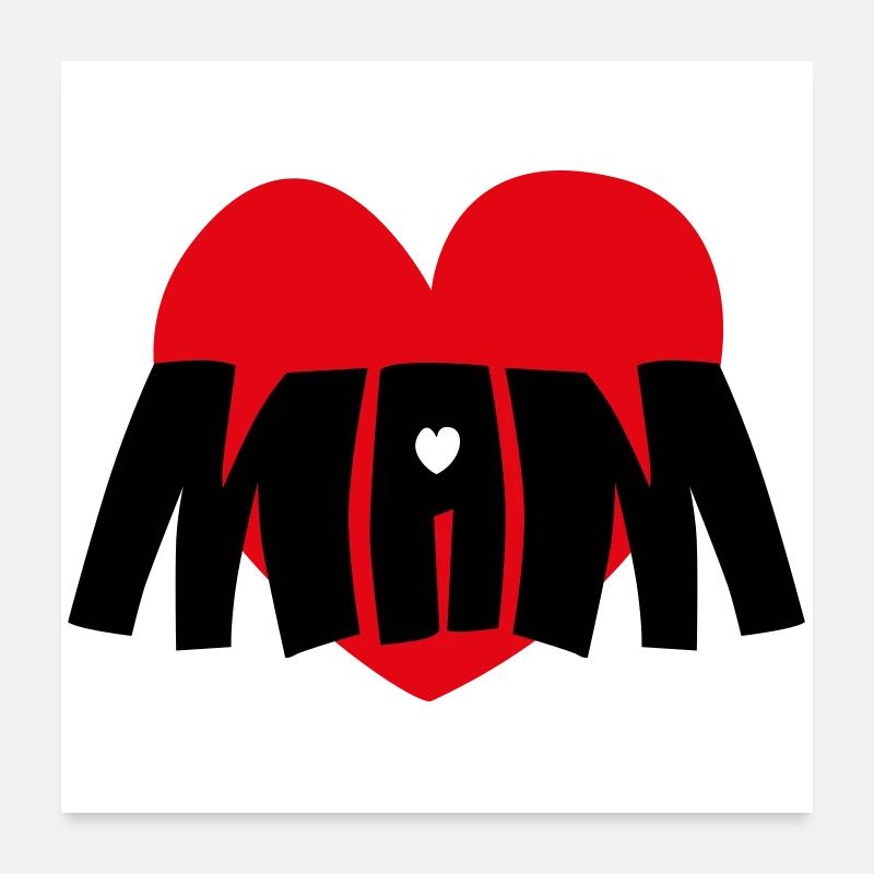 Maman Cœur Rouge Poster 60 x 60 cm