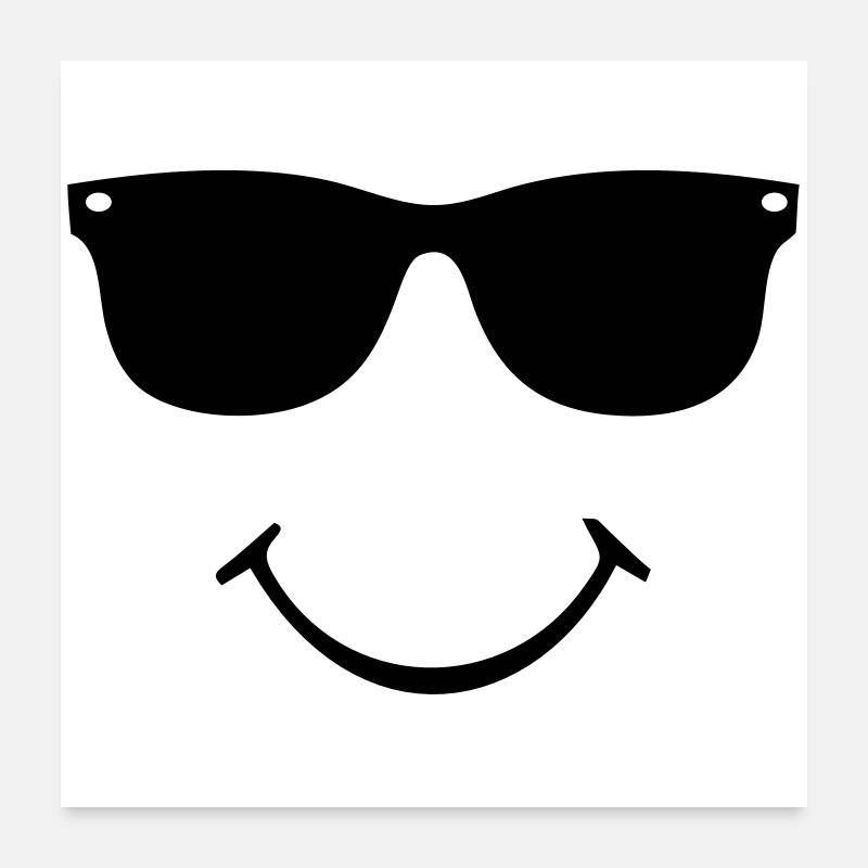 smiley face - Poster 60x60 cm - Weiß