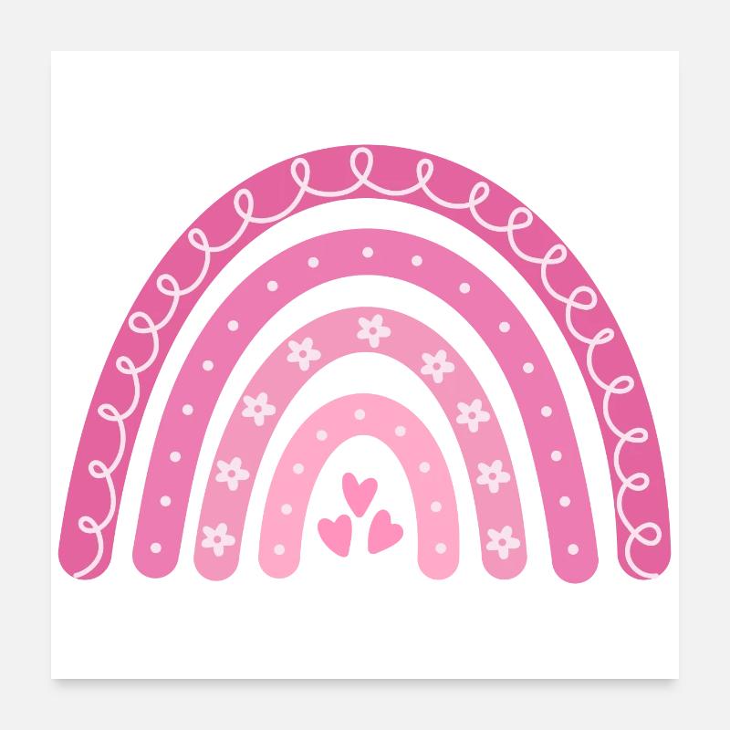 Boho Rainbow Pink Big Sister Poster 24" x 24" (60x60 cm)