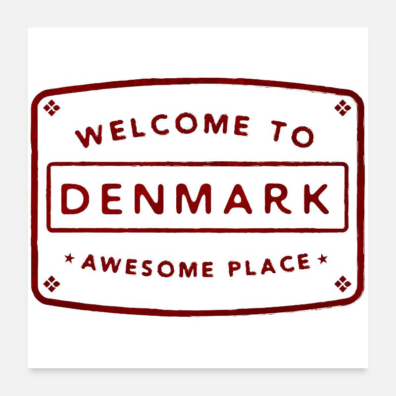 Willkommen in Dänemark Aufkleber Poster 60x60 cm