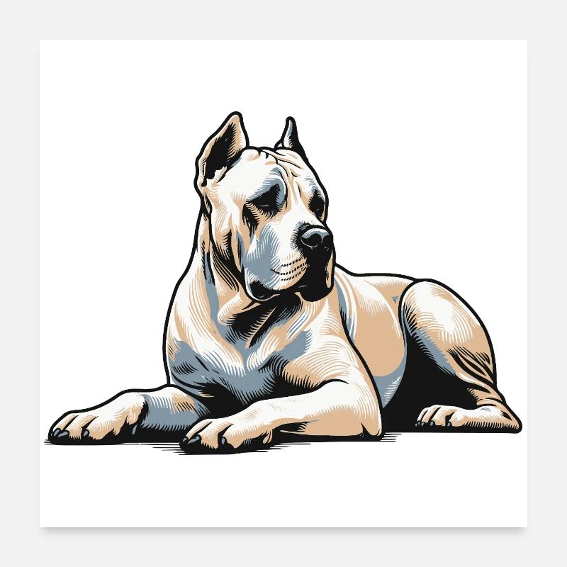 Dogue Argentin Poster 60 x 60 cm