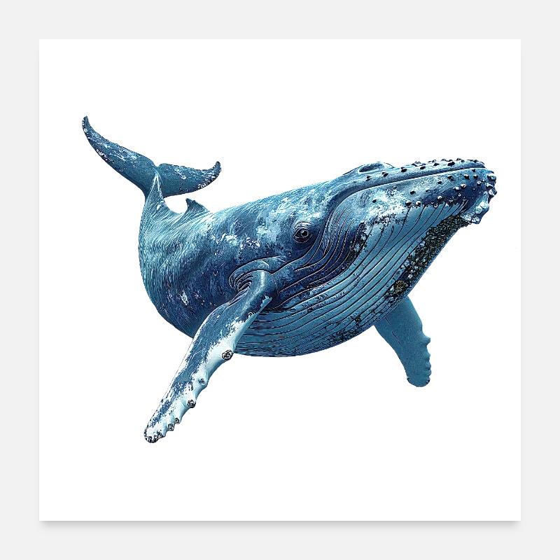 Buckelwal Poster 60x60 cm