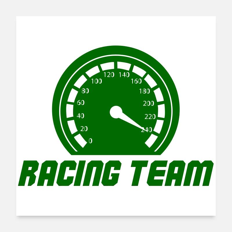 Graphismes du compteur de vitesse de l’équipe de course Poster 60 x 60 cm
