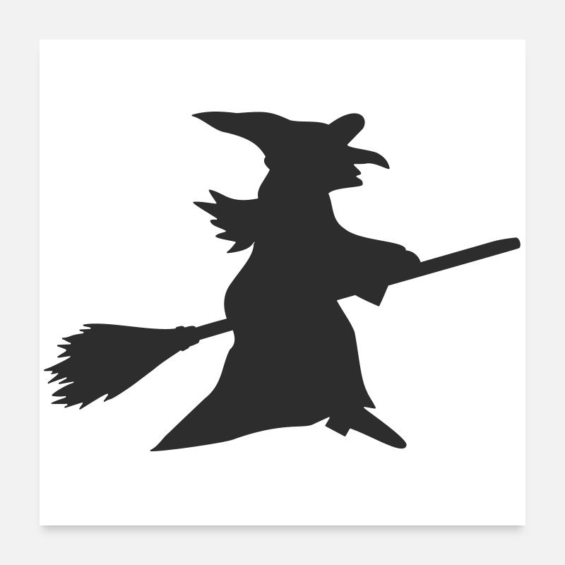 Hexe Silhouette Halloween Poster 60x60 cm