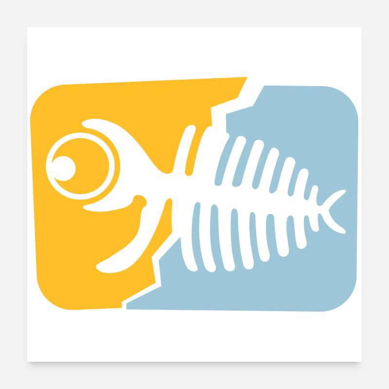 Fossile de poisson Poster 60 x 60 cm