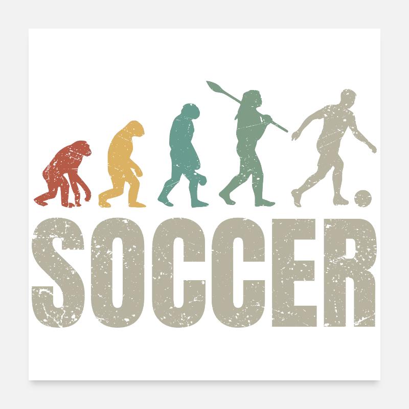 Fußball Evolution | Soccer Evolution Poster 60x60 cm