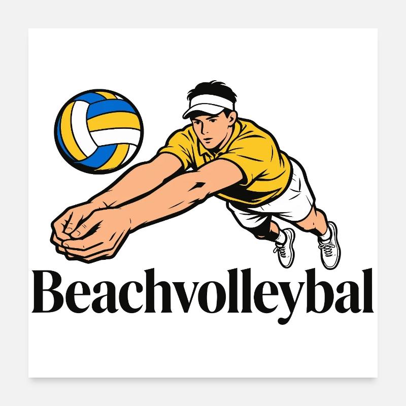 Beach-volley-ball Poster 60 x 60 cm