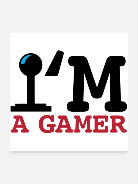A Gamer Bold Typography - Poster 24" x 24" (60x60 cm) - white - Front