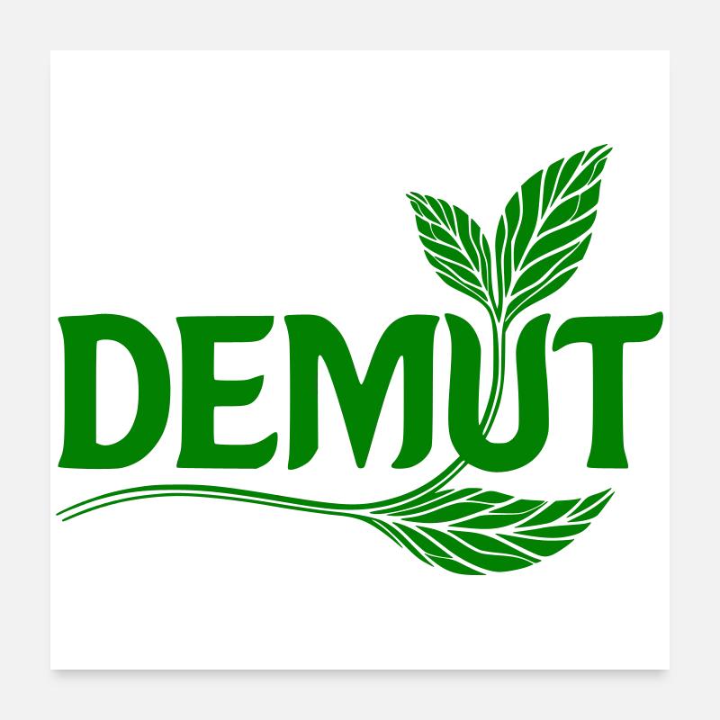 Design de feuilles vertes d’humilité Poster 60 x 60 cm
