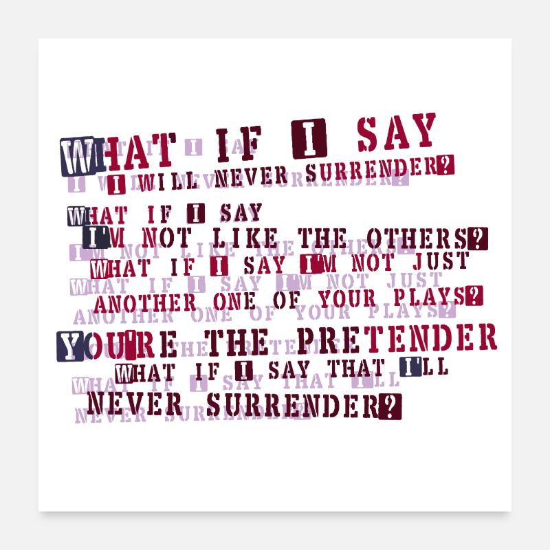 Typographie de la résolution implacable Poster 60 x 60 cm