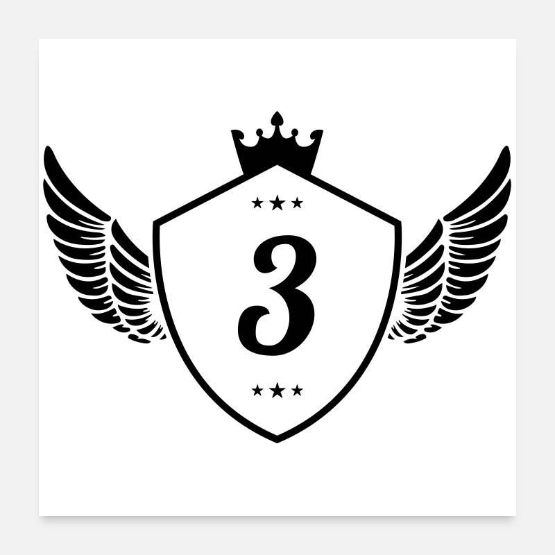 3 Wappen Poster 60x60 cm