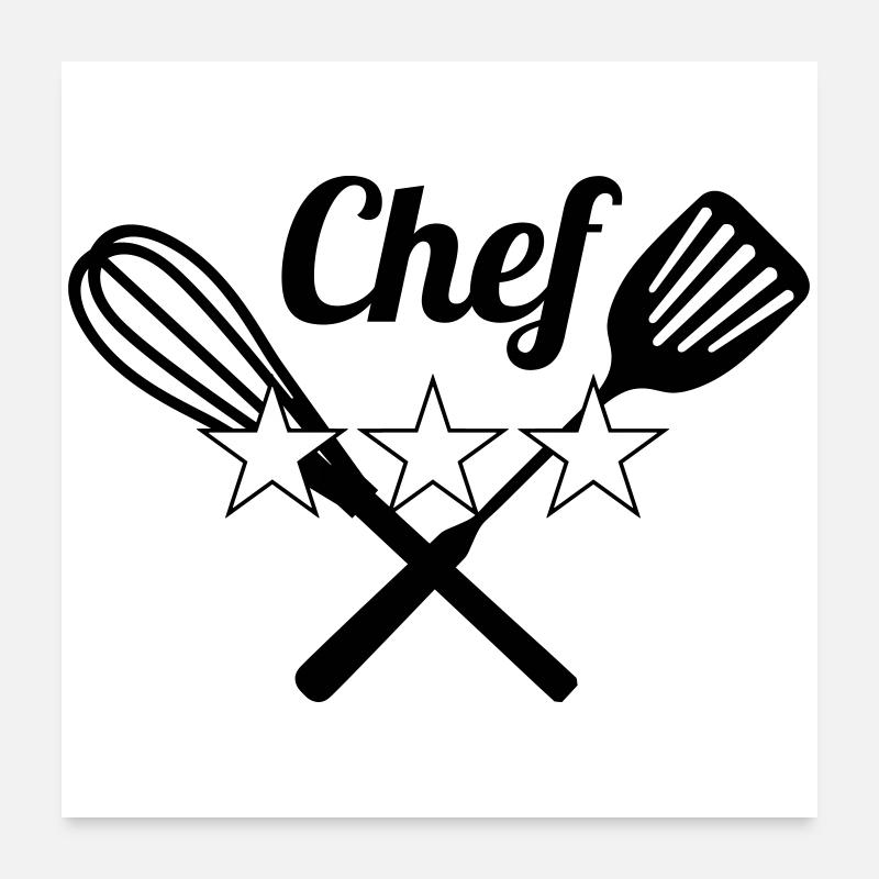 Chef - Cuisine - Cuisinier Poster 60 x 60 cm