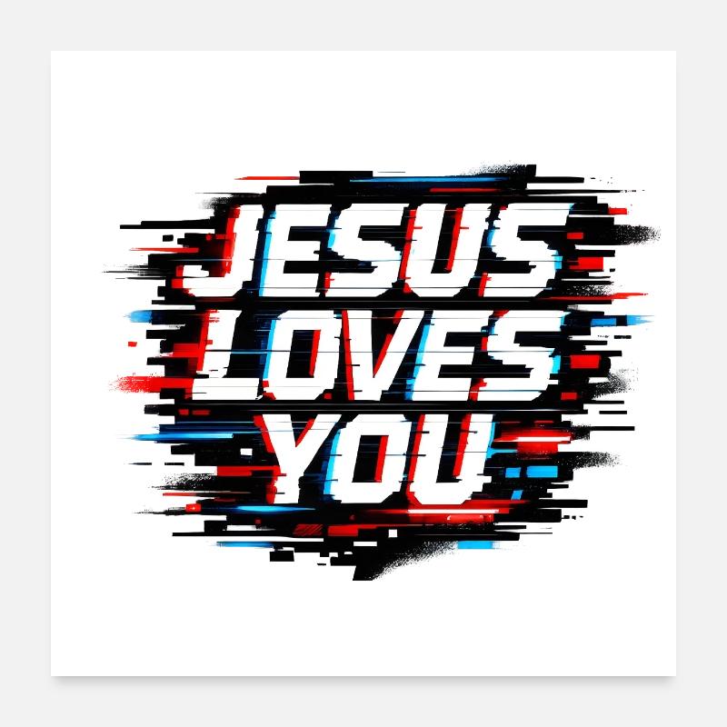 Jésus t’aime Poster 60 x 60 cm