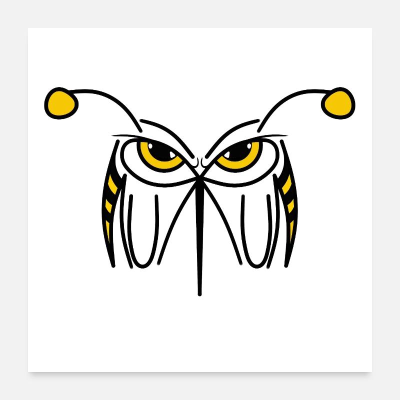 MORSURE - Guêpe en colère - Poster 60 x 60 cm - blanc