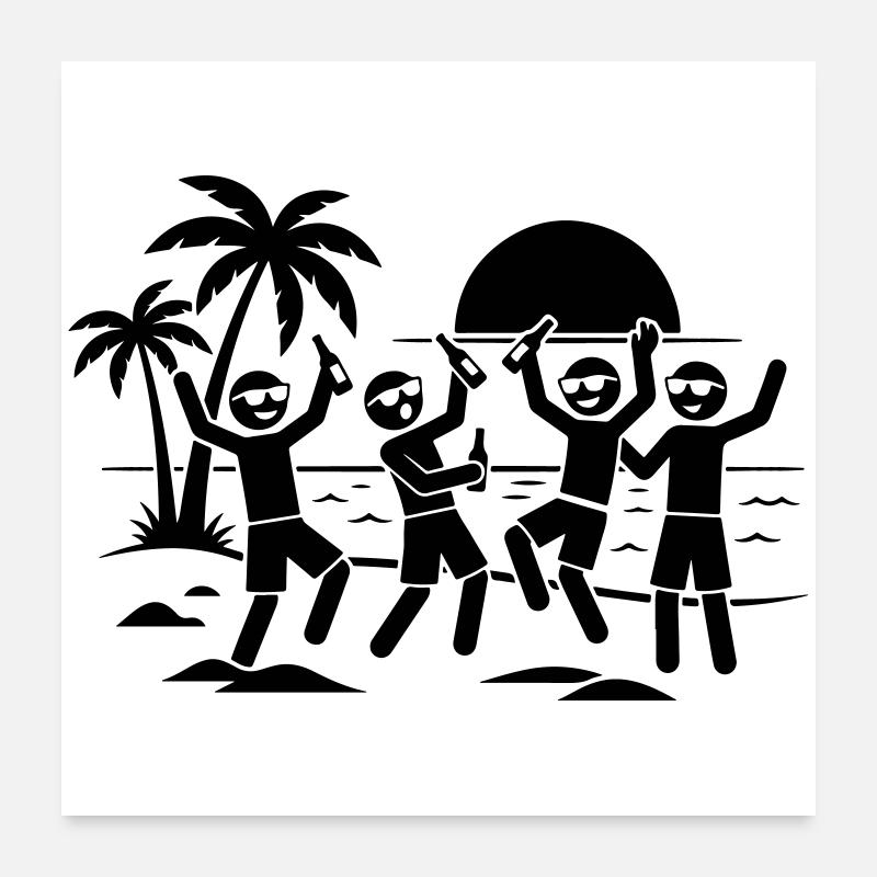 Beach Holiday Party Poster 24" x 24" (60x60 cm)