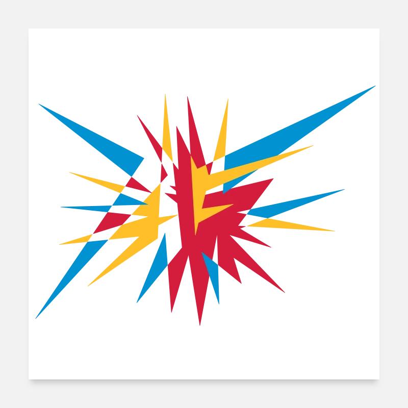Explosion et les rayons Poster 60 x 60 cm