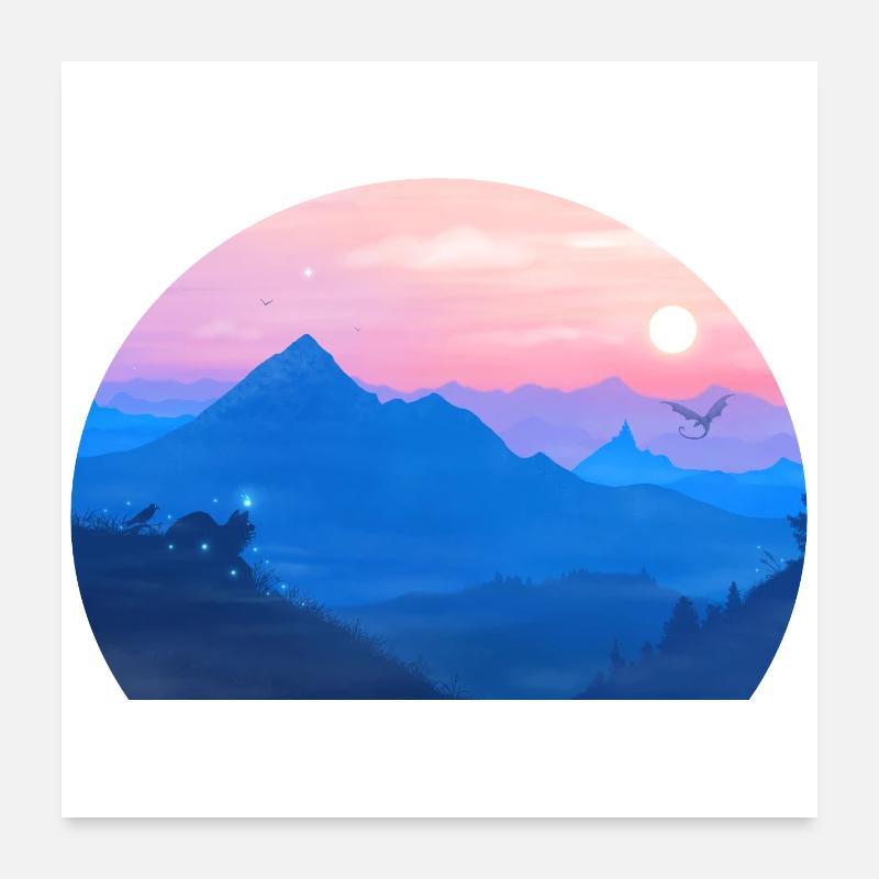 A Stellar Wolf Dream : Les Couleurs de l'Aube Poster 60 x 60 cm