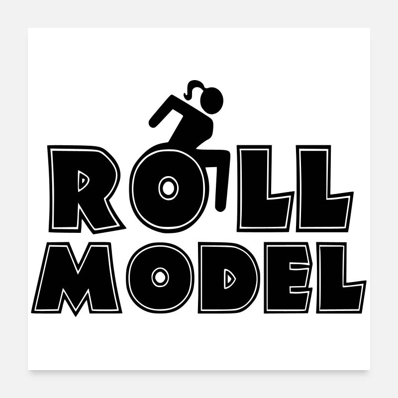 Weibliche Rollstuhlfahrerin ist ein Vorbild * Poster 60x60 cm