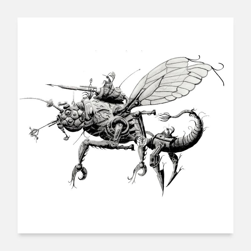 Roboter-Insekt Poster 60x60 cm
