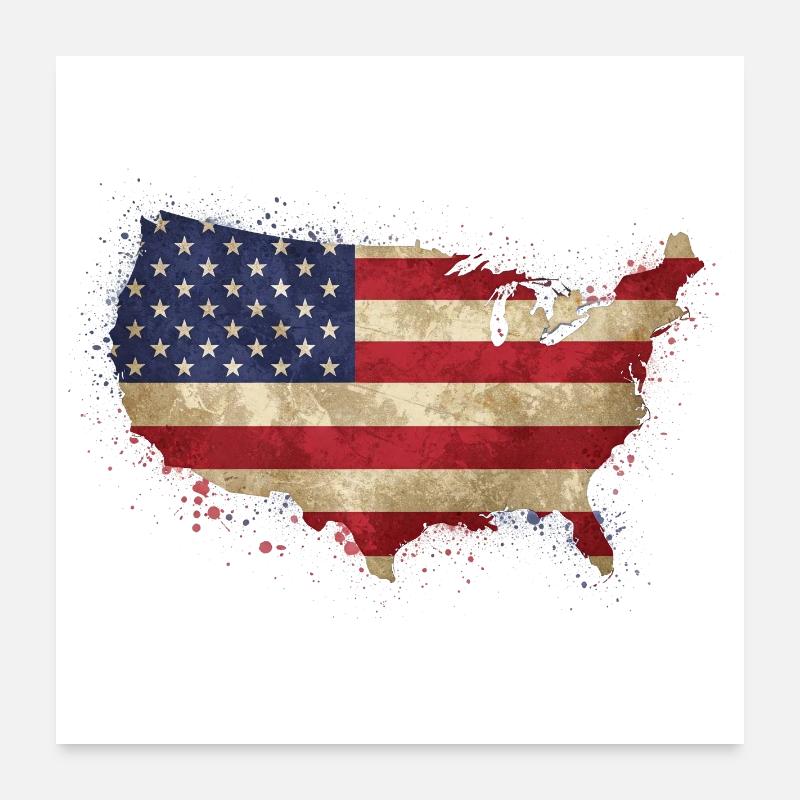 Drapeau de design des États-Unis Poster 60 x 60 cm