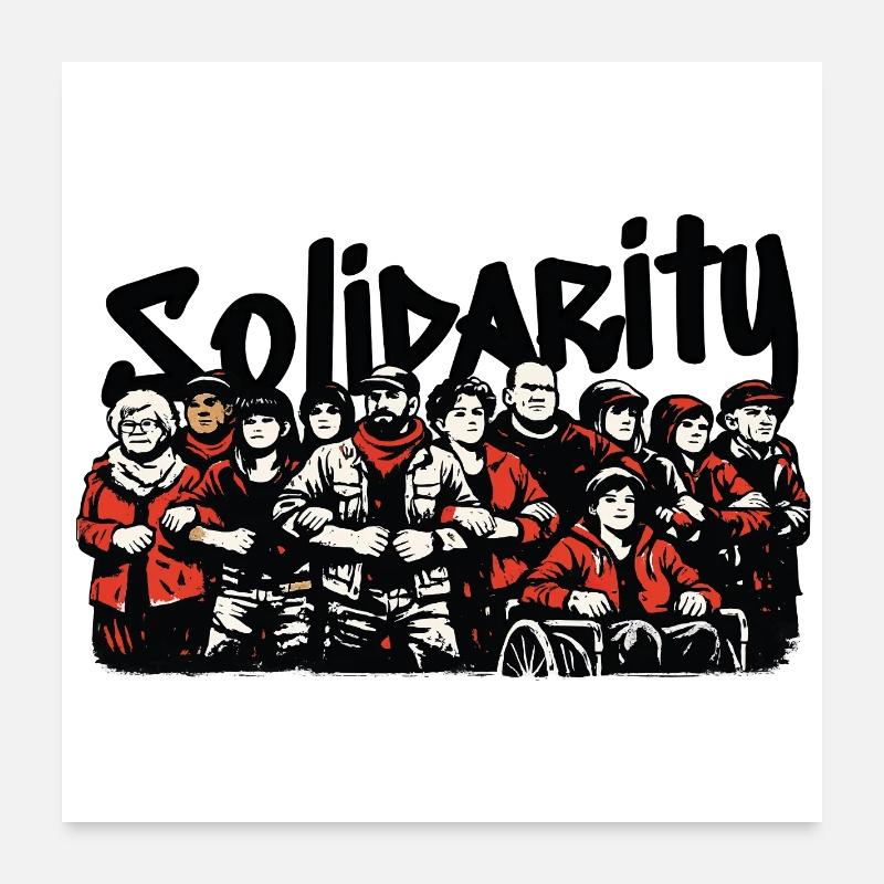 Solidarité communautaire antifasciste Poster 60 x 60 cm