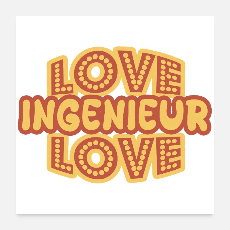 Love Engineer Adore Retro Typer Poster 60 x 60 cm
