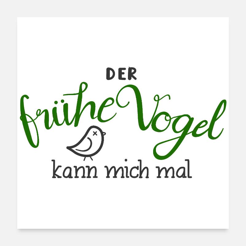 Der frühe Vogel - grün Poster 60x60 cm