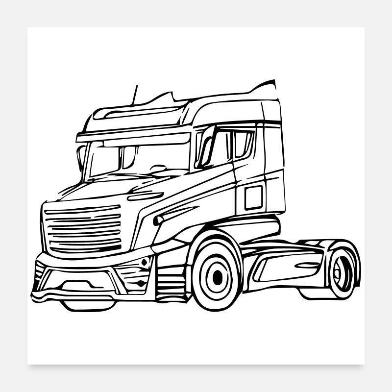 Truck Brummi Poster 24" x 24" (60x60 cm)