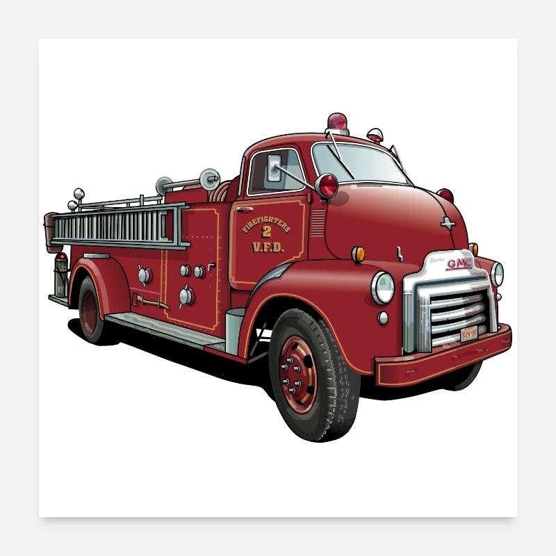 Fire Brigade from USA Poster 24" x 24" (60x60 cm)