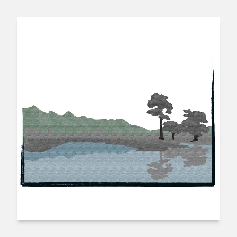 Landscape modified with lake Poster 24" x 24" (60x60 cm)