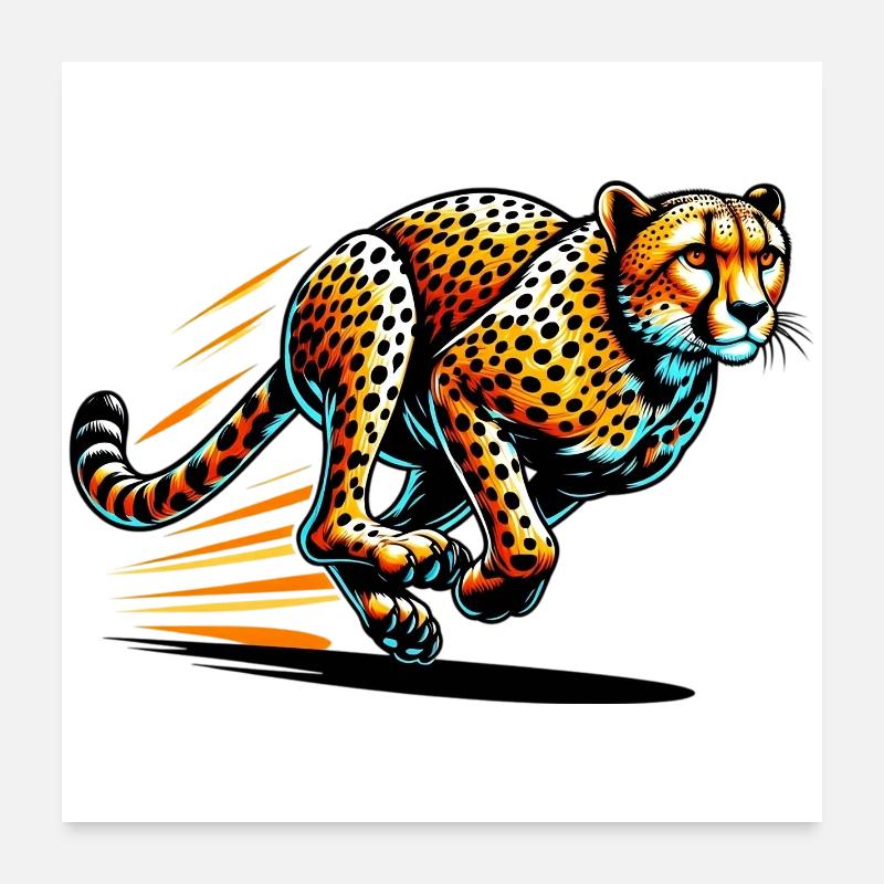 Cheetah - Poster 24" x 24" (60x60 cm) - white