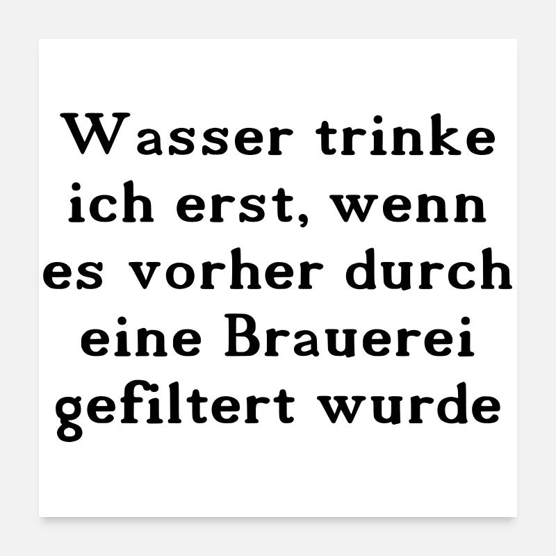Wasser trinken Poster 60x60 cm
