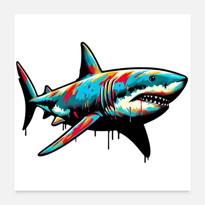 Shark Poster 24" x 24" (60x60 cm)