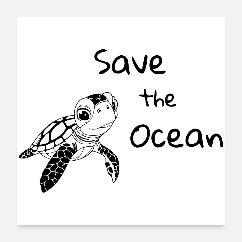 Schilkröte - Save the Ocean Poster 60x60 cm