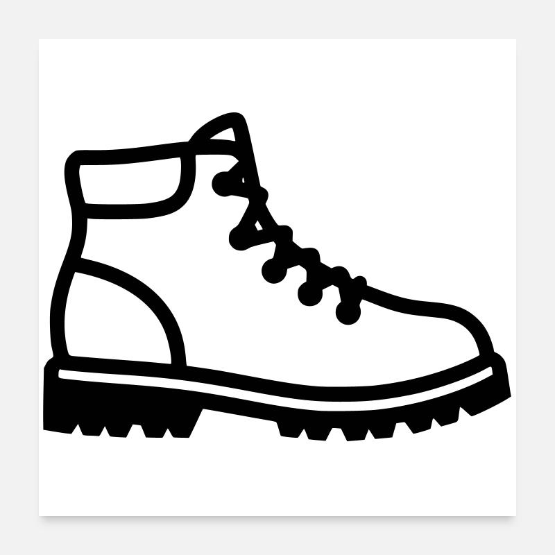 Hiking Boots Shoe Profile Poster 24" x 24" (60x60 cm)