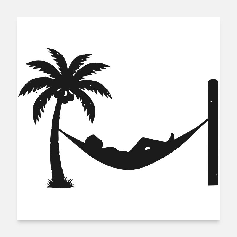 Hamac Palm Chill Poster 60 x 60 cm